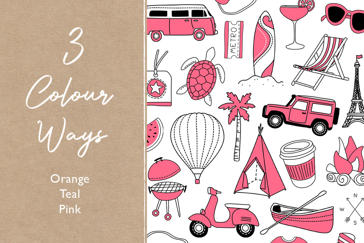 100 Travel Icons, a Transportation Illustration by Doodle Dibs (Photo 5 of 5)