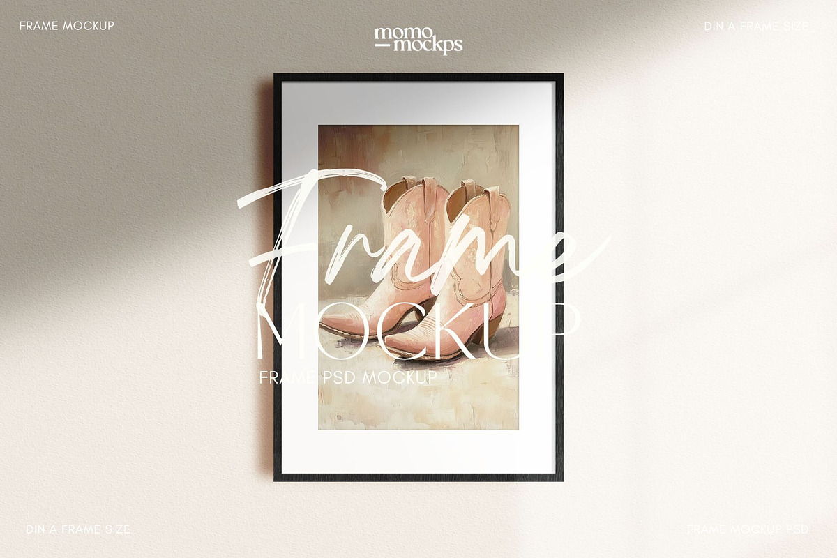 DIN A Black Wood Frame Mockup PSD, a Household Mockup by momomockps (Photo 8 of 9)