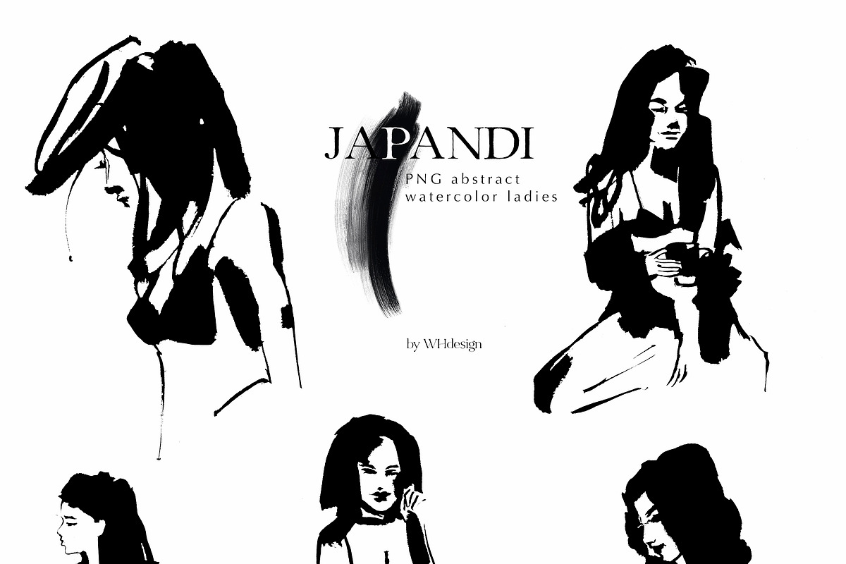 Japandi Abstract Watercolor Clip Art, a Decorative Illustration by whiteheartdesign (Photo 13 of 24)