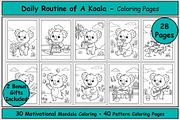 Koala Daily Activities Coloring Book, an Animal Illustration by Lamia Emad (Thumbnail 1 of 5)