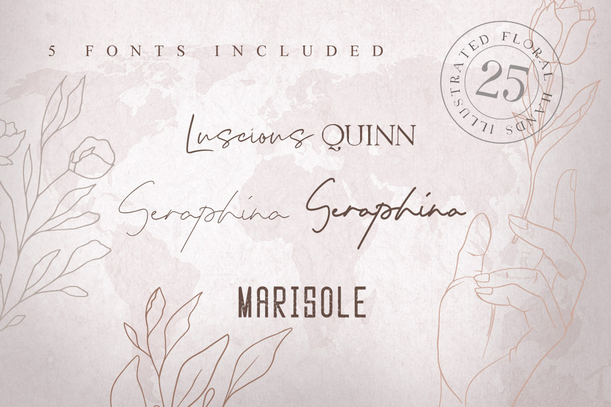 Floral + Hands Creator Kit, a Script Font by Digital Hustler (Photo 11 of 13)