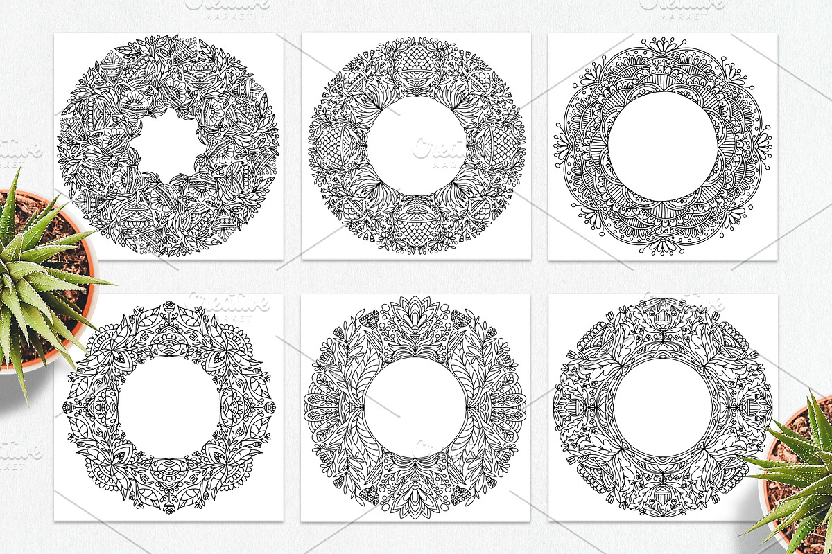 Folk style wreath for coloring, a Brushes & More by dnapslvsk (Photo 3 of 6)