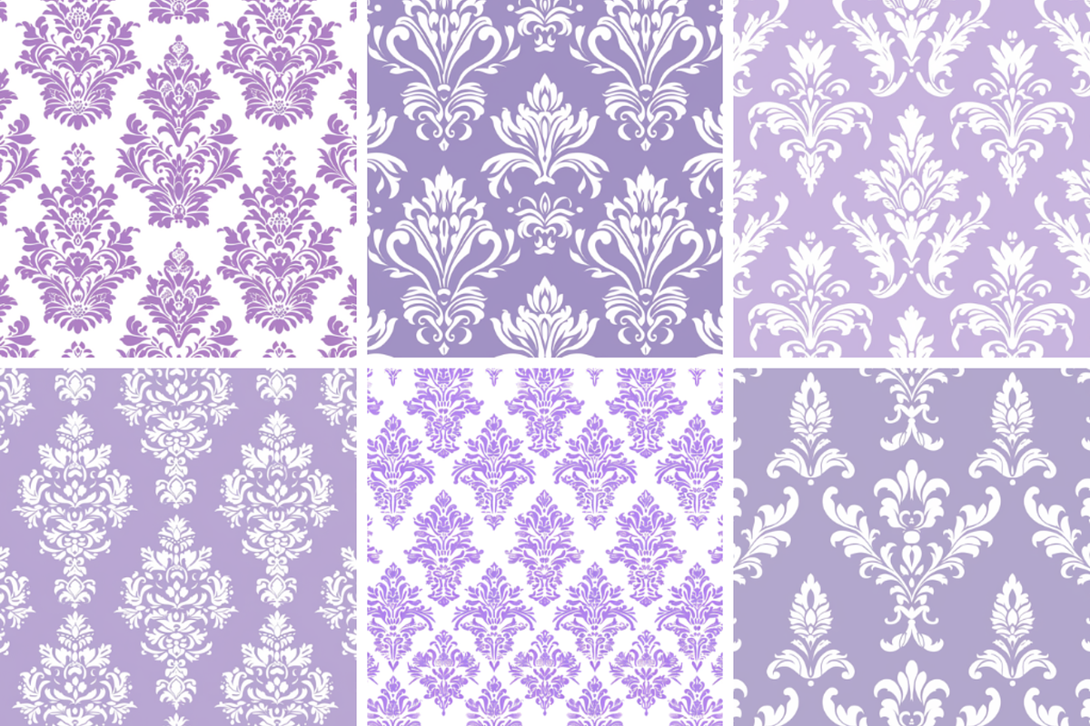 Lavender Damask Seamless Patterns, a Pattern Graphic by PrintablesByFranklyn (Photo 3 of 4)