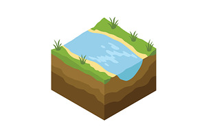 Soil layers and river vector, an Illustration by the8monkey