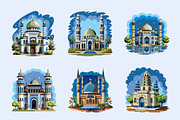 Mosque Illustration Art Set, a Decorative Illustration by Prosymbols (Thumbnail 9 of 10)