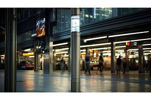 metro subway pole ai generated, a Transportation Photo by pikepicture