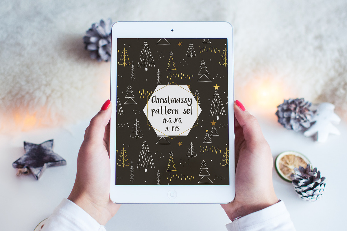 Cristmas mood - pattern set, a Pattern Graphic by Katya_lu (Photo 2 of 8)