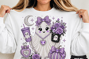 Cute Rhinestone Ghost PNG (2), a Seasonal Illustration by DreamCafeArt (Thumbnail 1 of 6)