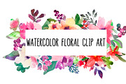 Watercolor flower bundle, an Illustration by GraphicRain (Thumbnail 4 of 9)