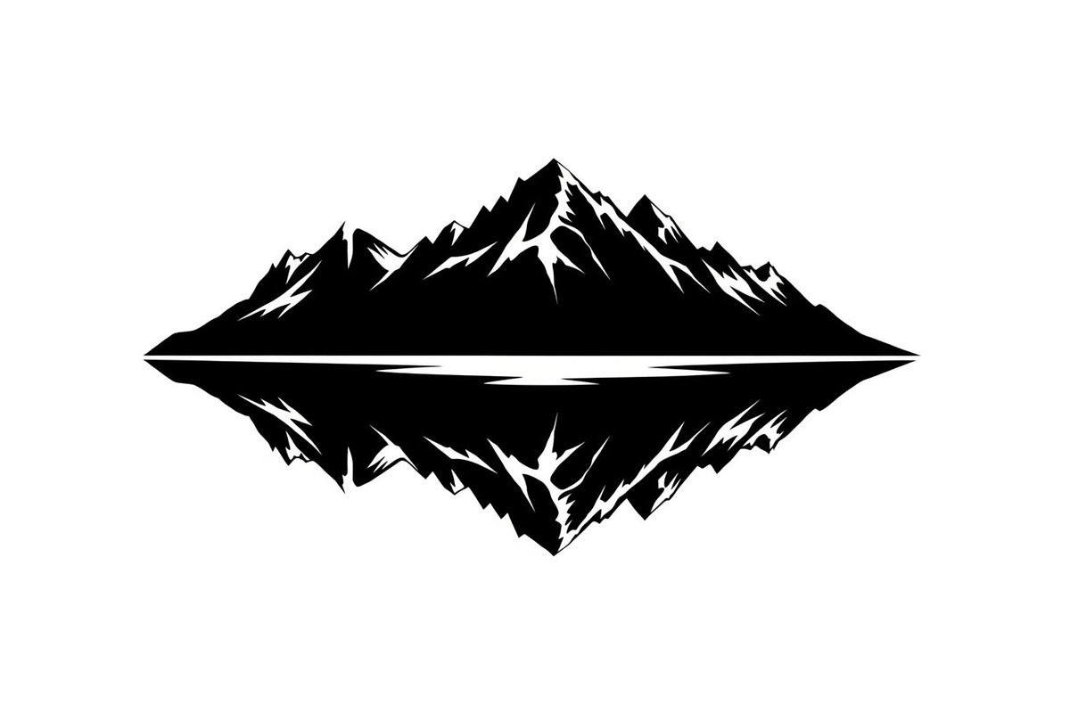 Minimal Mountain Lake Silhouette, a Graphic by hafijul (Photo 6 of 15)
