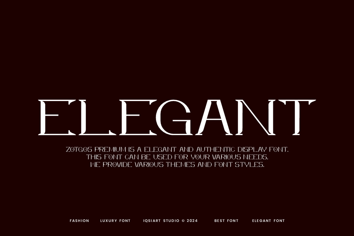Zotgos Premium - Luxury Font, a Serif Font by Iqsiart Studio (Photo 2 of 6)