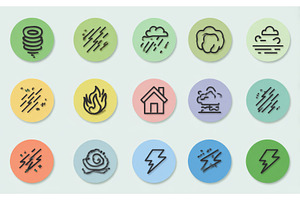 A collection of line icons in color, an Abstract Photo by ZinetroN