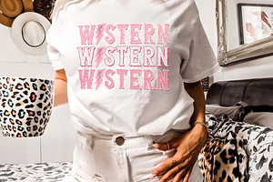 Western Cowgirl Sublimation Design