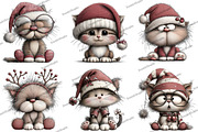 Funny Christmas Cats Clipart, an Illustration by DreamArtGraphic (Thumbnail 5 of 5)