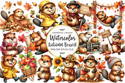 Autumn Cute Beaver Clipart, an Illustration by OK Design (Thumbnail 1 of 5)