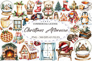Cozy Christmas Afternoon Clipart, an Illustration by designcity5 (Thumbnail 1 of 5)