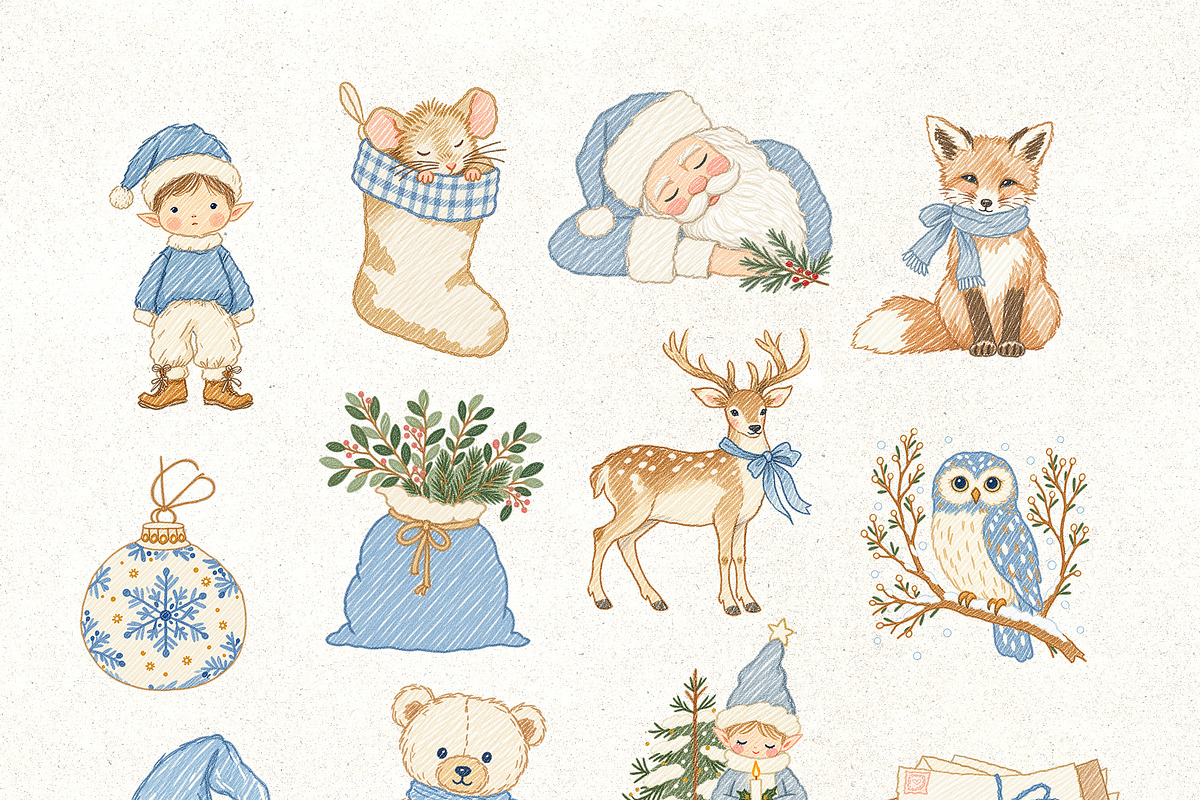 Blue Christmas, a Seasonal Illustration by Vasmila (Photo 5 of 11)