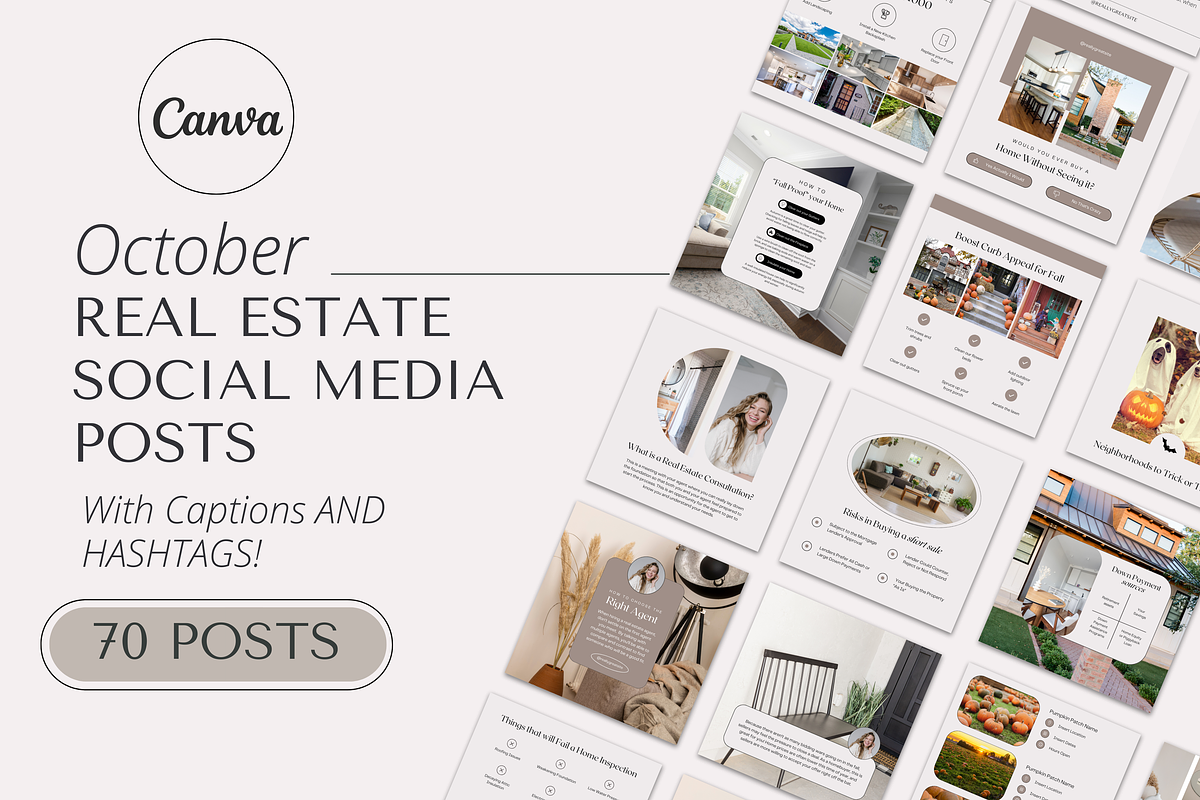 October Real Estate Instagram Posts, a Social Media Template by Marketing Templates Co. (Photo 1 of 9)