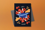 Gray Abstract Graduation Invitation, an Invitation Template by graphicook (Thumbnail 2 of 3)