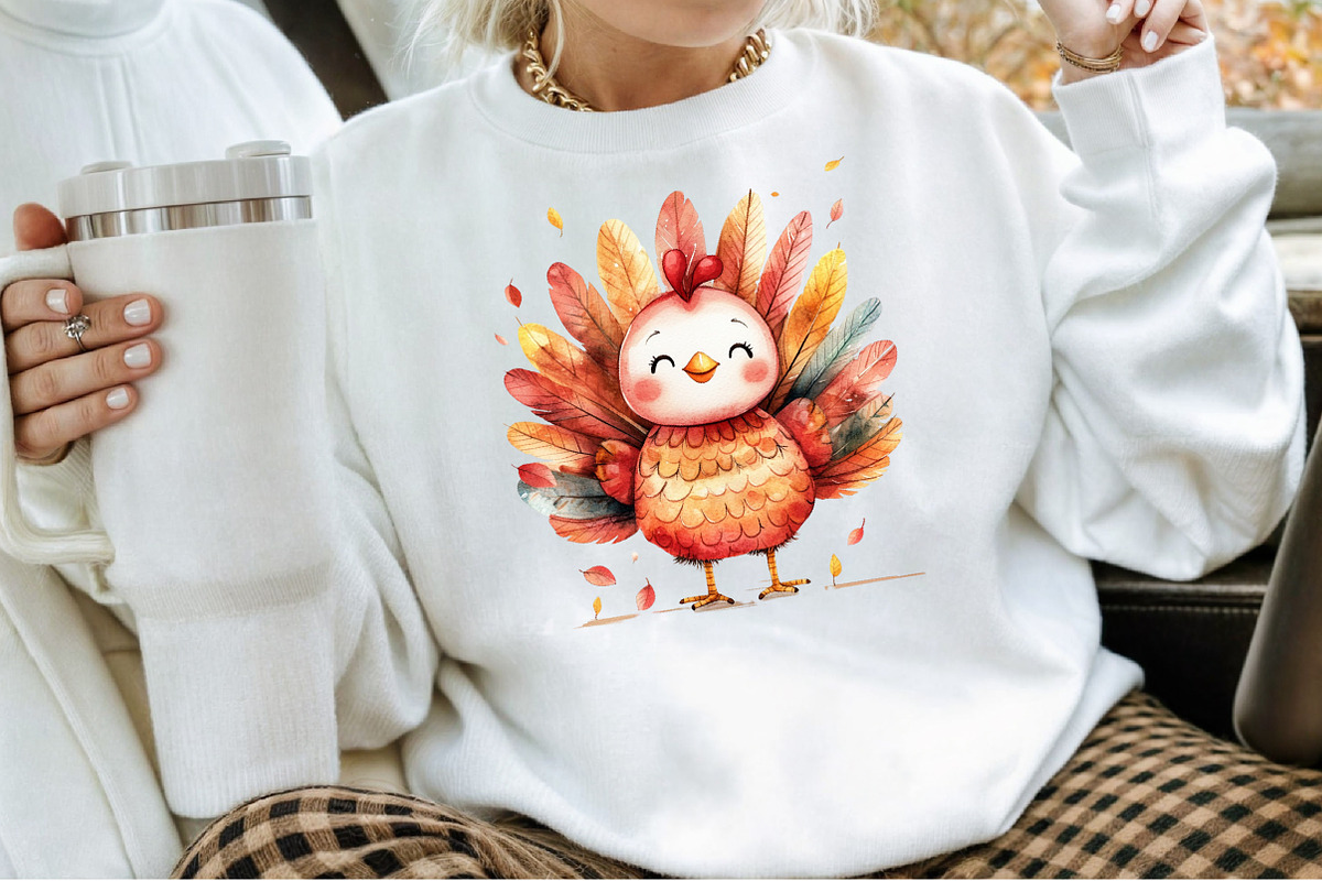 Watercolor Thanksgiving Turkey Clipa, an Illustration by Sublimation Artist (Photo 4 of 6)