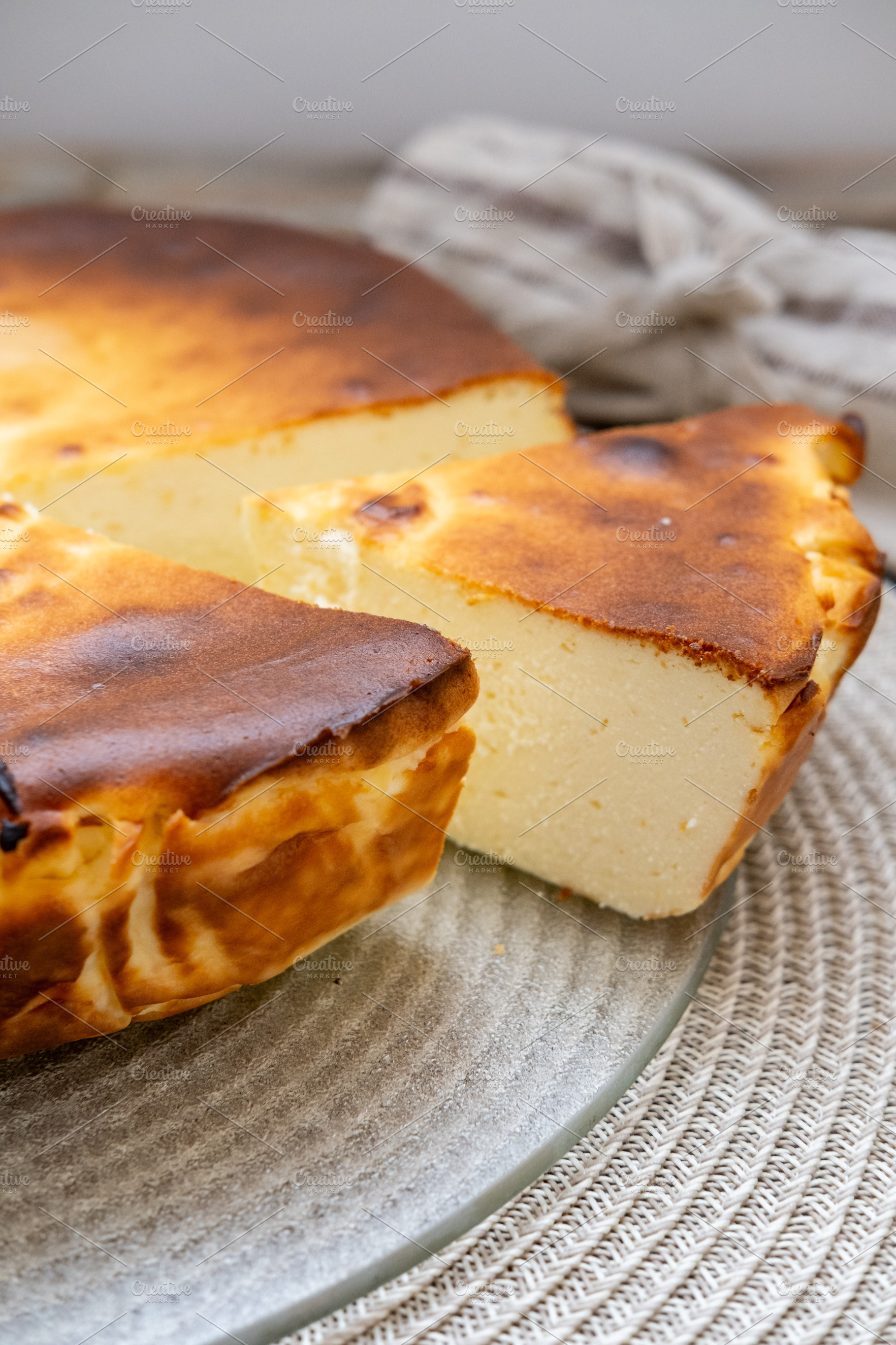 Cheesecake slice breakfast food cut piece plate, a Food & Drink Photo by Photo Drive Studio