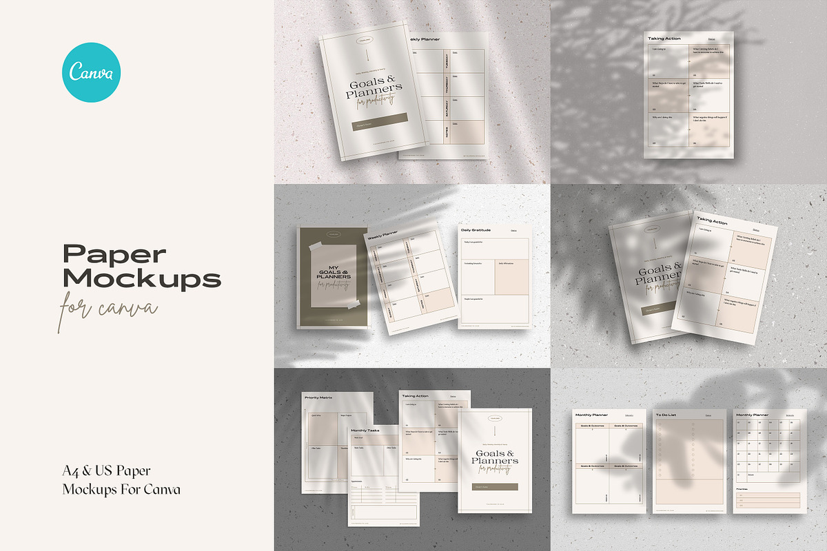 Canva A4 & US Paper Mockups, a Mockup by AndrewPixel (Photo 1 of 10)