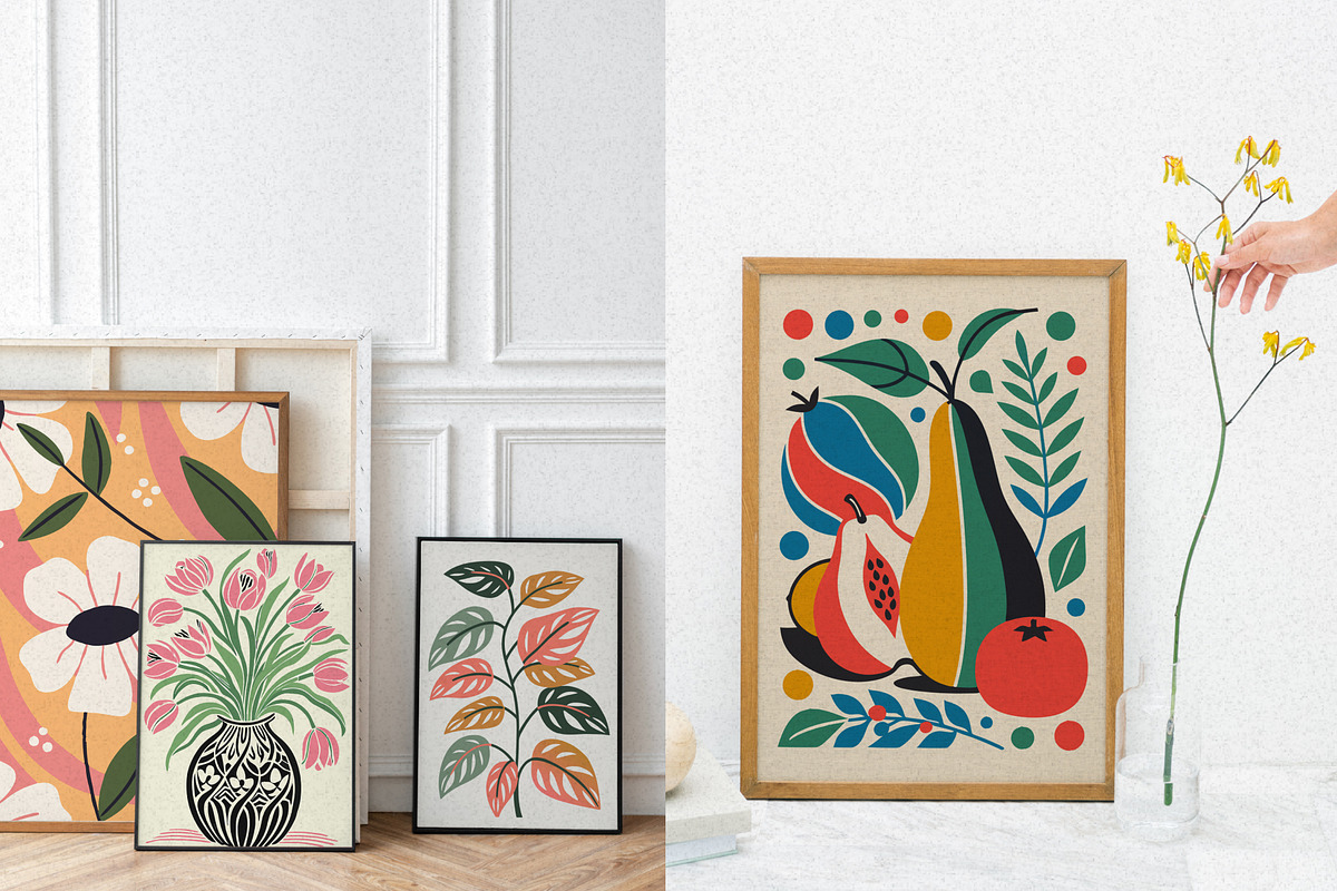 Colorful Modern Maximalist Wall Art, a Wallpaper Graphic by Helospace (Photo 5 of 10)