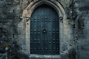 Castle door with intricate lock capt, a Photo by Iftikhar Alam