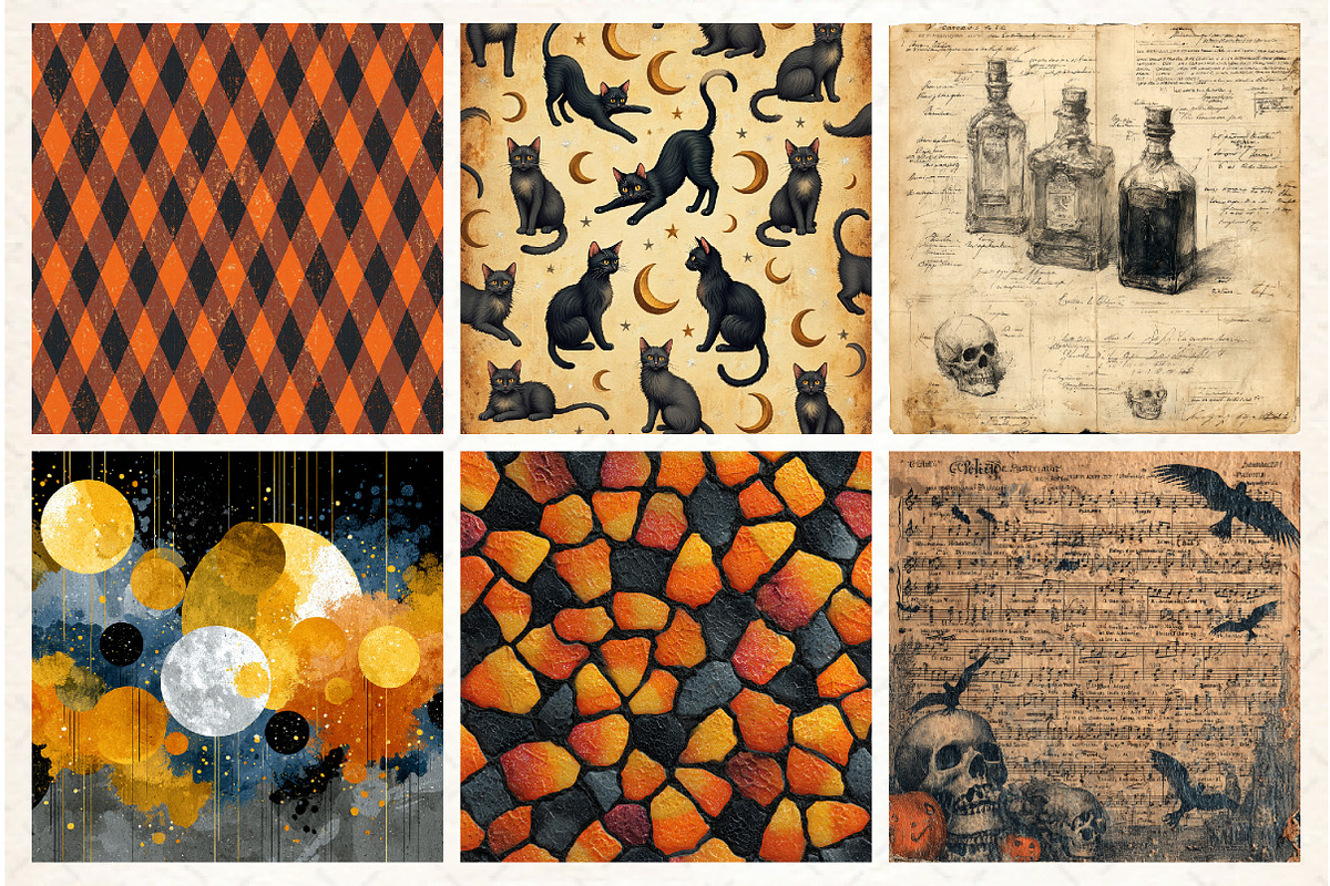 Vintage Halloween Digital Design Pap, a Pattern Graphic by Libby Wishes (Photo 5 of 6)