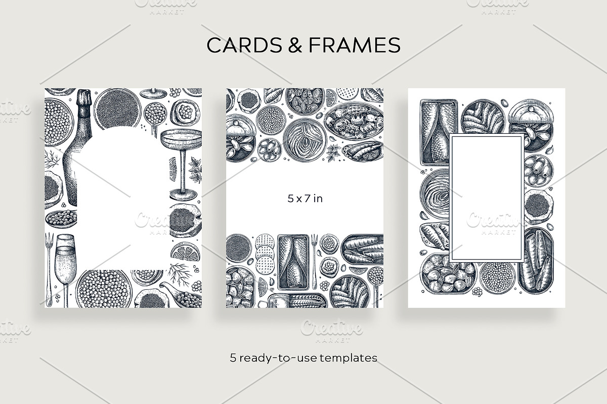 Tinned Fish & Seafood Vector Set, a Food Illustration by Yevheniia (Photo 7 of 14)