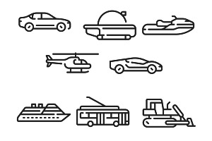 Vehicle Travel Icons Set 1 Procreate