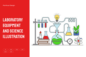 Laboratory Equipment and Science, an Education Illustration by Partikusi Design