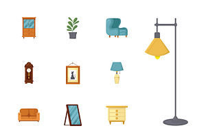 Home Furniture Items Set, a Templates & Theme by studiogstock