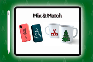 Design Card Template Christmas Brush