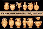 Antique Greek vases set. Sketch, an Object Graphic by Live line (Thumbnail 1 of 3)