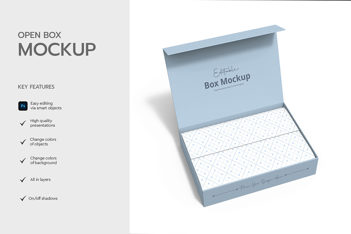 Editable Open Box Mockup Template