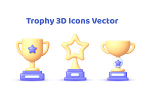 Trophy 3D Set Vector