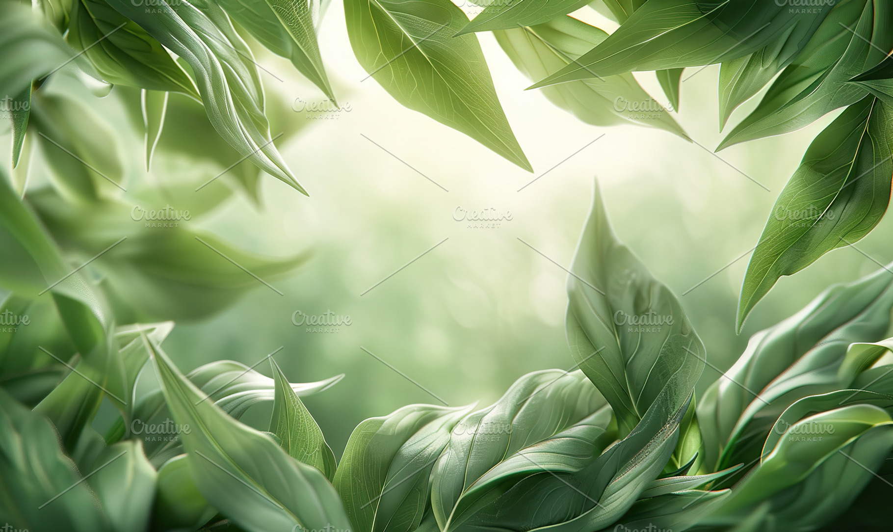 Lush Green Foliage Background, Gener, a Photo by LOGOCREATIVE