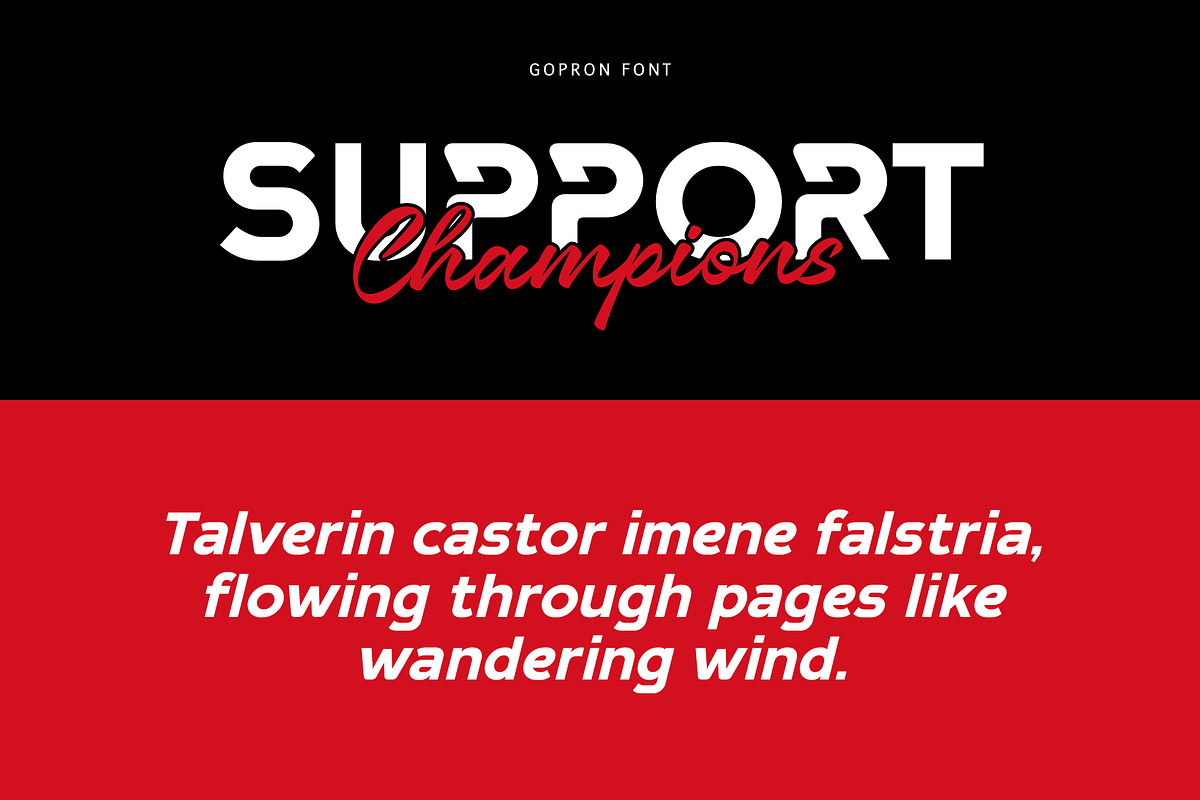 Gopron - Modern Sporty Font, a Sans Serif Font by Sronstudio (Photo 6 of 18)
