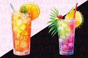 Tropical Cocktails Clipart, a Food Illustration by LekoArt (Thumbnail 3 of 10)
