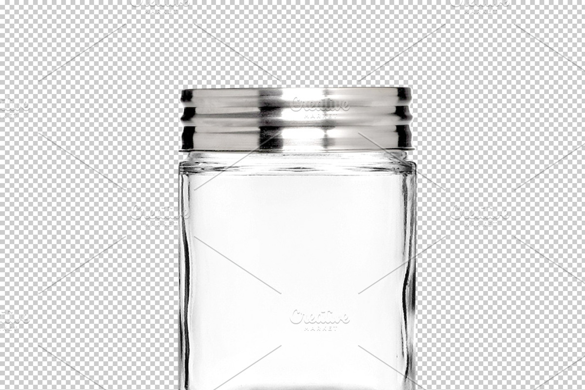 Clear Mason Jar with Metal Lid, a Packaging Mockup by Professional Assets (Photo 5 of 5)