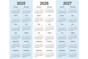 Calendar planner 2025, 2026, 2027, an Object Graphic by Golden Sikorka