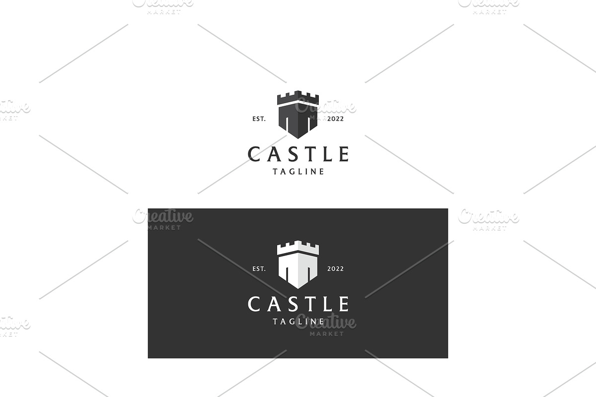 Castle logo design with a creative c, a Branding & Logo Template by LOGOCREATIVE
