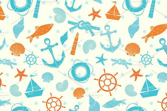 Vector sea patterns. preview 5