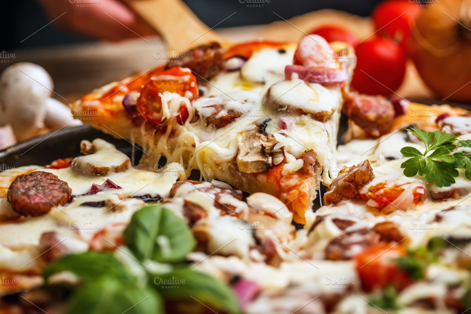 Sausage Pizza Featuring Pizza Toppings And Onion