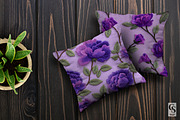 Purple Flowers Embroidery Background, a Pattern Graphic by Creative Store (Thumbnail 4 of 5)