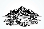 60 Lotus Mountain Harmony Silhouette, an Empty State Illustration by Amazin_art (Thumbnail 25 of 31)