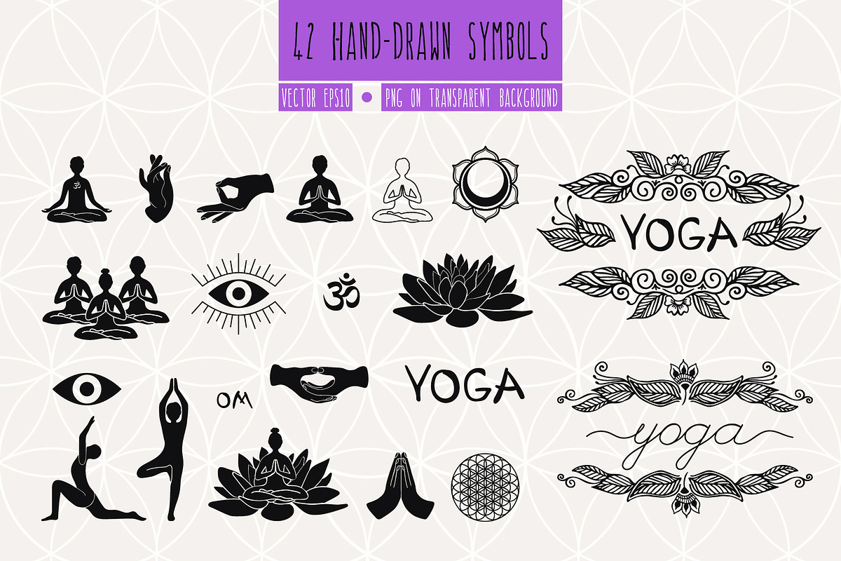 Yoga Symbols, a Healthcare Illustration by Zim Varezhkin (Photo 2 of 7)