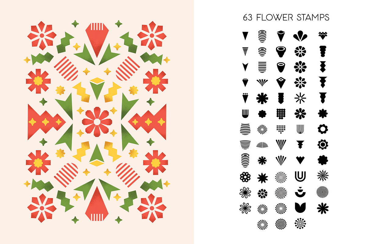 Geometric Flowers Procreate Brushes, a Brush Add-On by Pencil Twist (Photo 3 of 10)