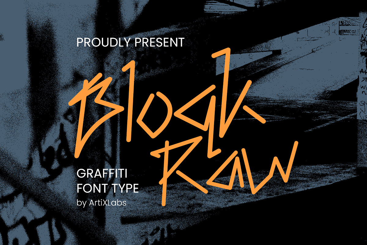 Bloqk Raw Grafitti Font Typeface, a Handwritten Font by ArtiXLabs (Photo 1 of 10)